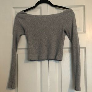 Off the shoulder long sleeve top
